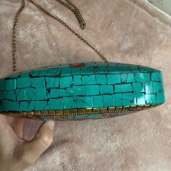 Turquoise and Red Mosaic Women Bag - Picture 13 of 16